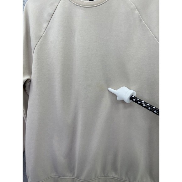 Express Men’s Sweater Crewneck Solid Beige Long Sleeve Size Medium - Picture 7 of 9